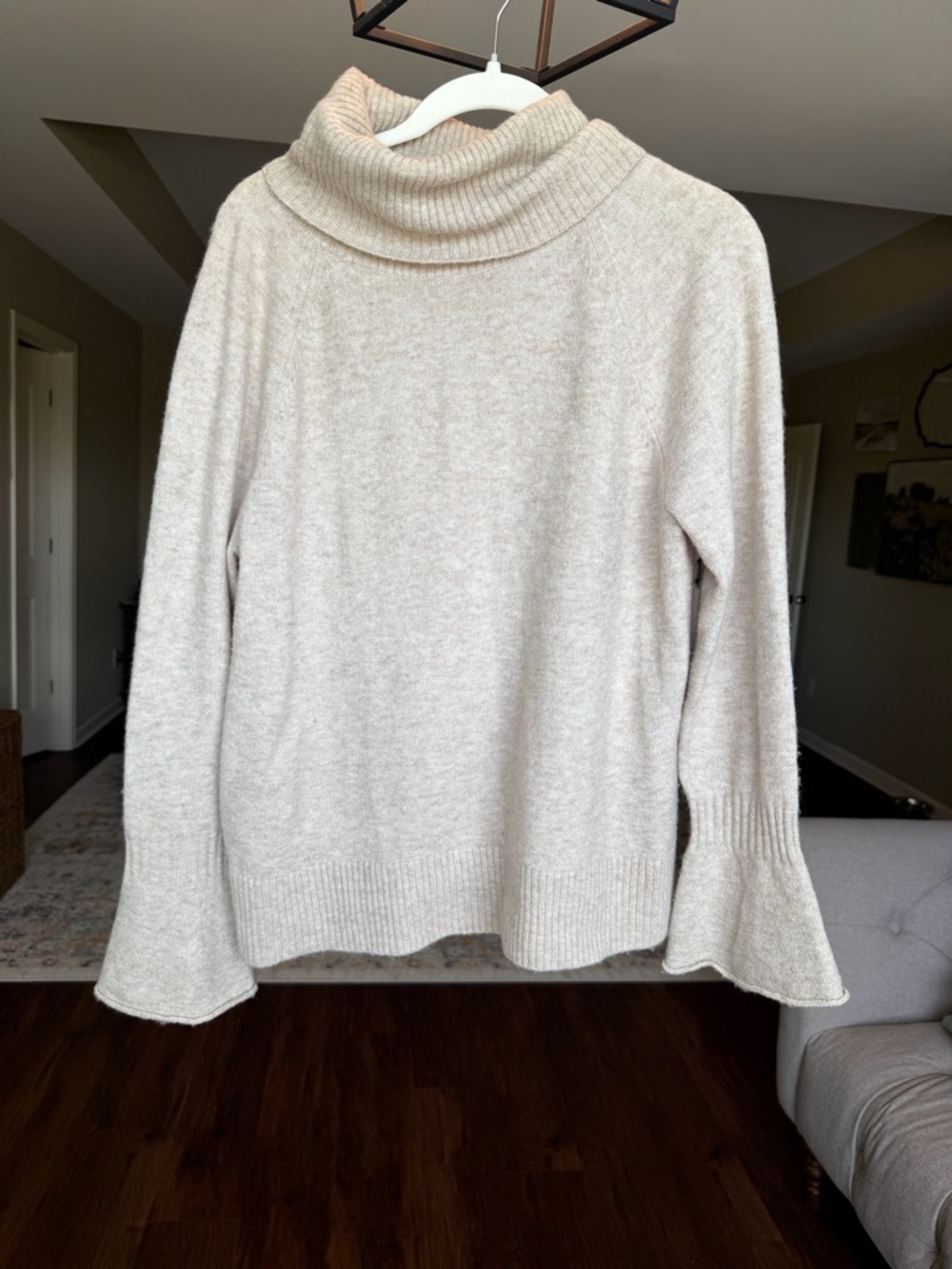LOFT Cream Cowl Neck Sweater